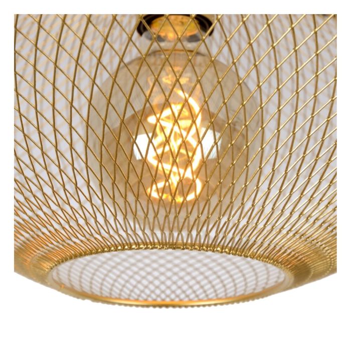 Gouden plafonniere Mesh, metaal