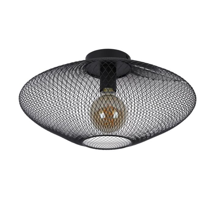 Zwarte plafonniere Mesh, metaal