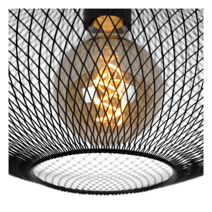 Zwarte plafonniere Mesh, metaal