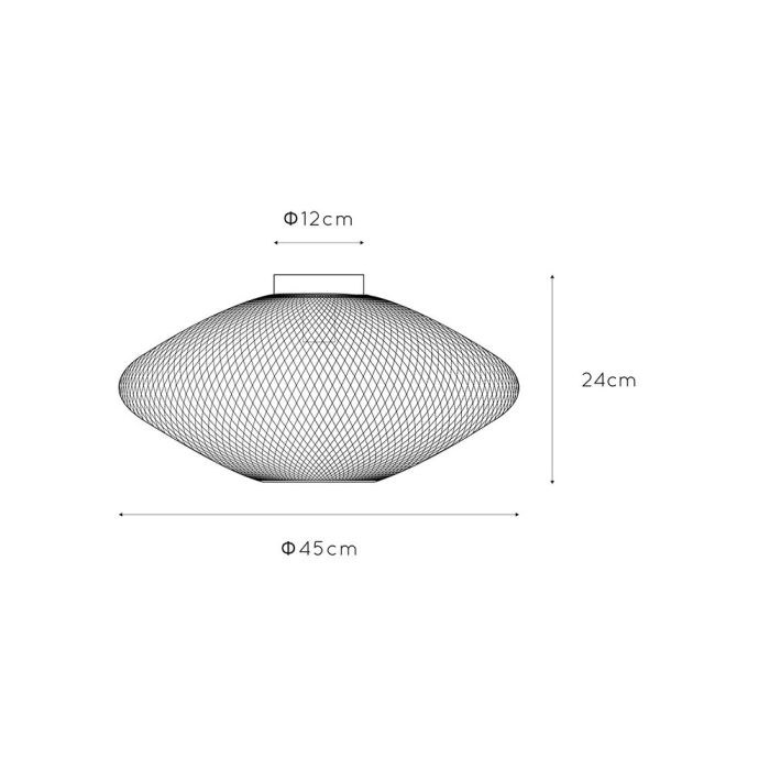 Zwarte plafonniere Mesh, metaal