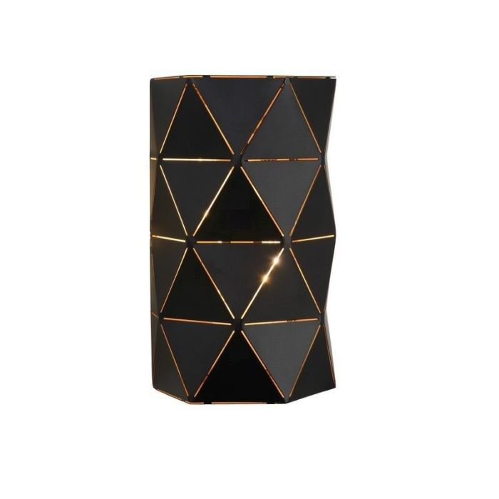Zwarte wandlamp Otona, Halfrond