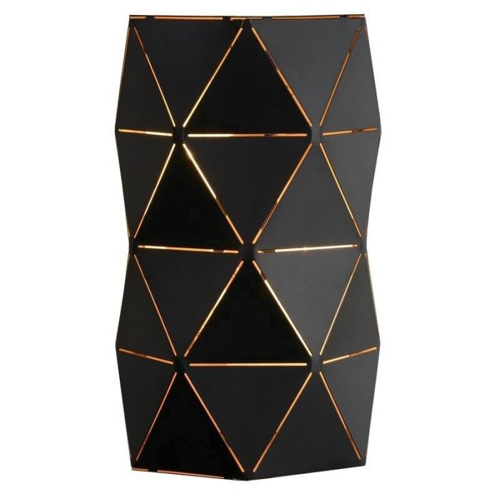 Zwarte wandlamp Otona, Halfrond
