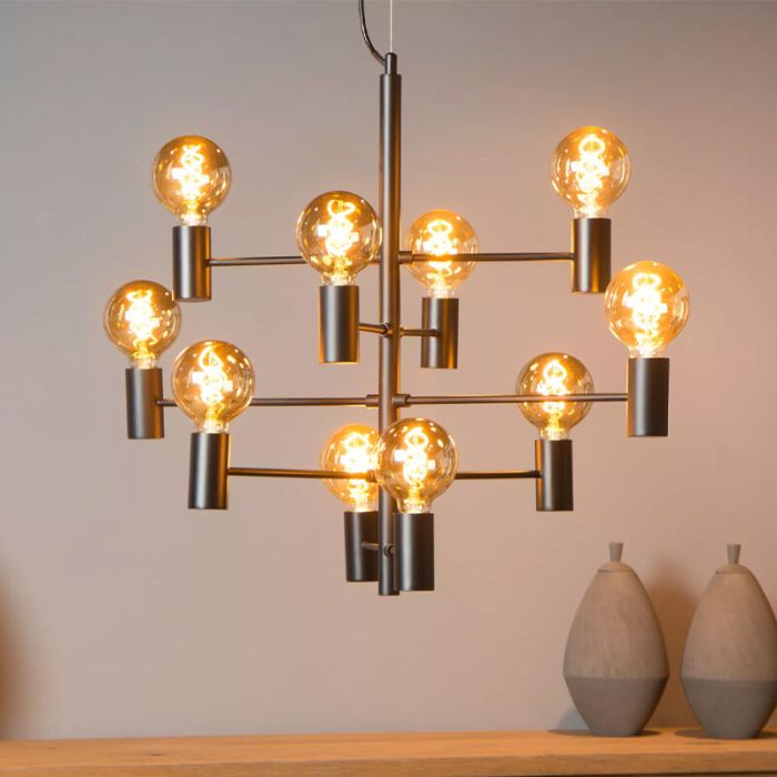 Zwarte hanglamp Leanne, metaal