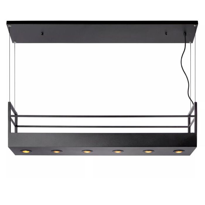 Zwarte landelijke hanglamp, Miravelle, metaal