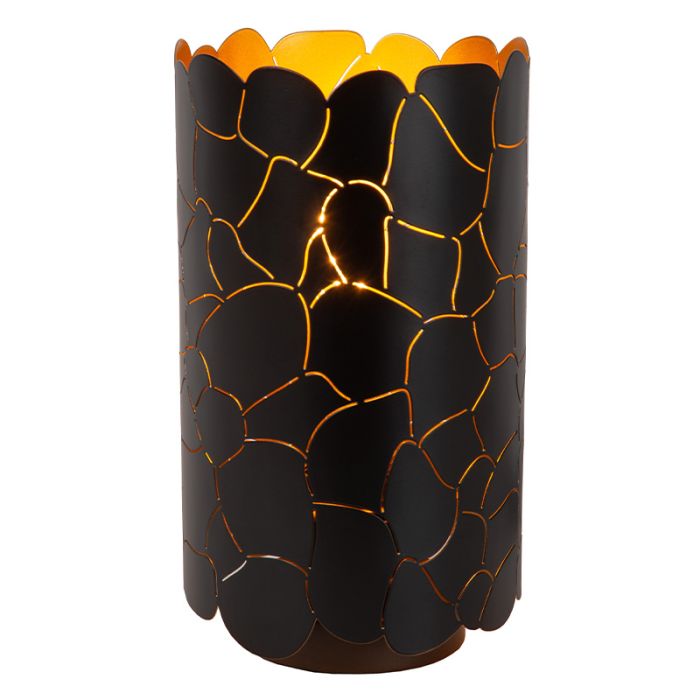 Zwarte tafellamp modern, Almelo, met schakelaar