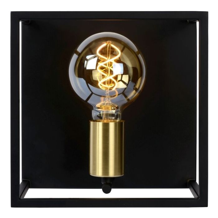 Zwarte wandlamp Ruben, metaal