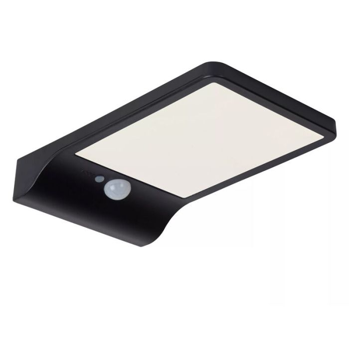 Zwarte buiten wandlamp met bewegingssensor modern, Basic, 3W, 2700K LED, IP44