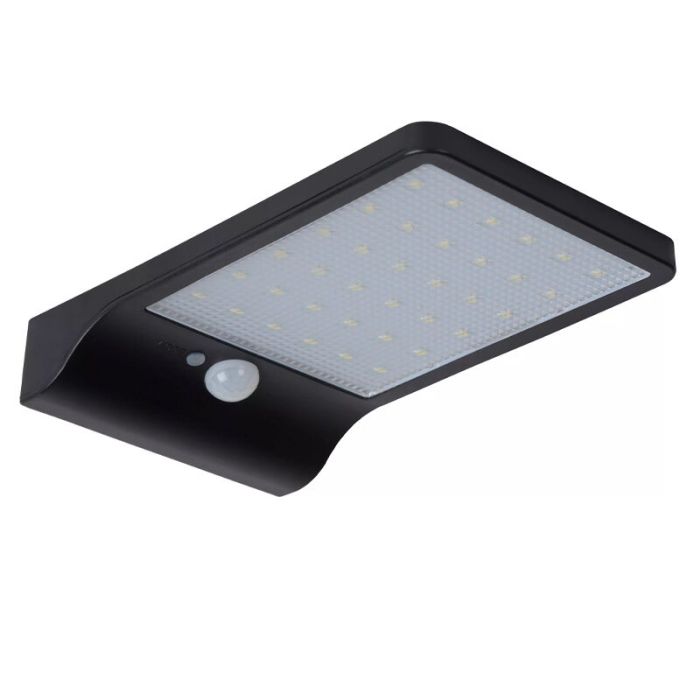 Zwarte buiten wandlamp met bewegingssensor modern, Basic, 3W, 2700K LED, IP44