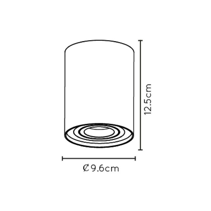 Gouden opbouwspot Tube, aluminium