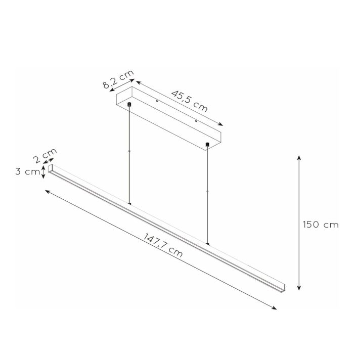 Zwarte hanglamp modern, Sigma, 36W, 2700K LED