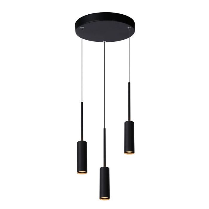 Zwarte hanglamp Tubule, aluminium