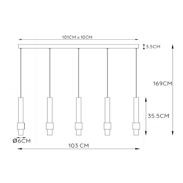 Bruine hanglamp modern, Margary, 4,2W, 2700K LED