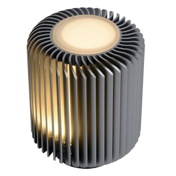 Grijze tafellamp modern, Turbin, 5W, 3000K LED, met schakelaar