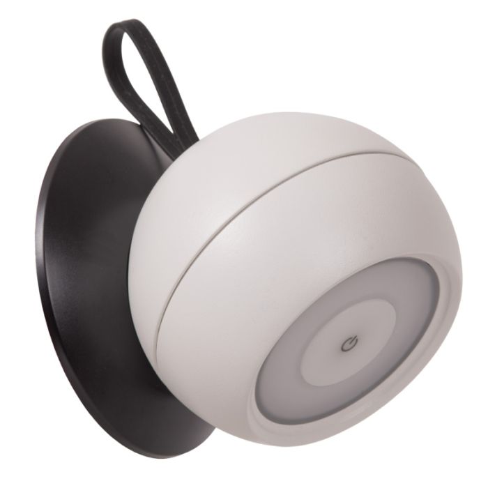 Witte oplaadbare wandlamp modern, Lunex, 2W, 3000K LED, IP54, met schakelaar