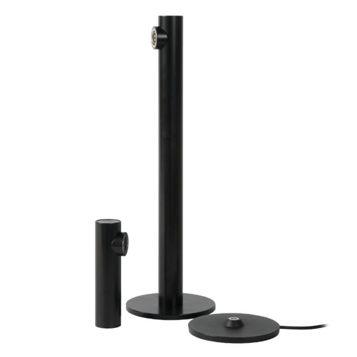 Zwarte oplaadbare tafellamp modern, Antrim, 2,2W, 2700K LED, IP54, met touchdimmer