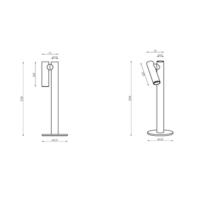 Zwarte oplaadbare tafellamp modern, Antrim, 2,2W, 2700K LED, IP54, met touchdimmer