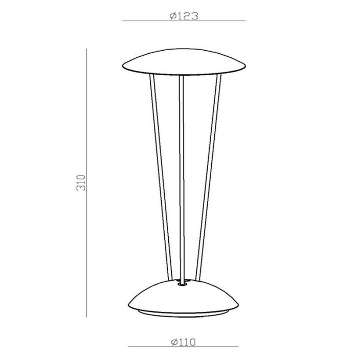 Zwarte oplaadbare buiten tafellamp modern, Renee, 2,2W, 2700K LED, IP54, met touchdimmer