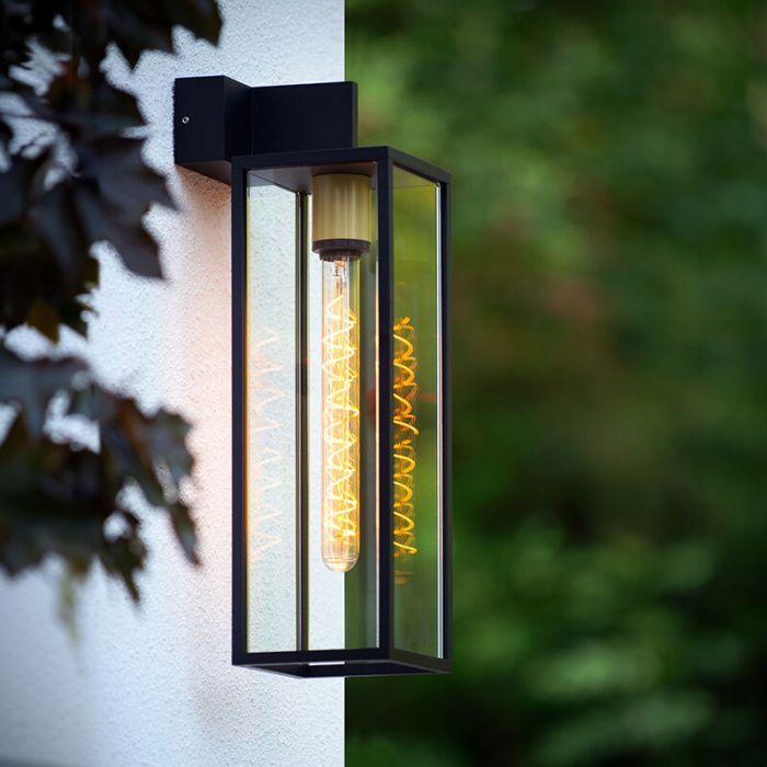 Zwarte buitenlamp landelijk, Laurens, IP54