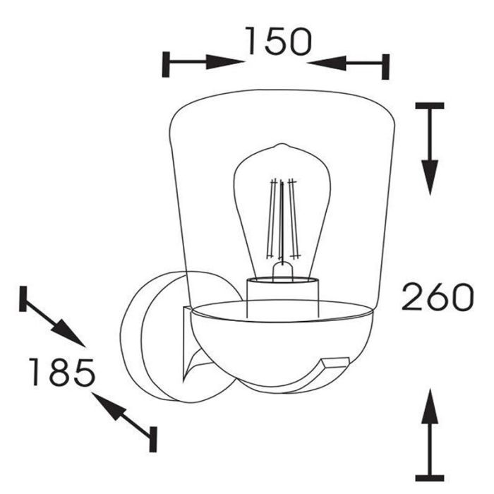 Zwarte buitenlamp klassiek, Tulsa, IP44