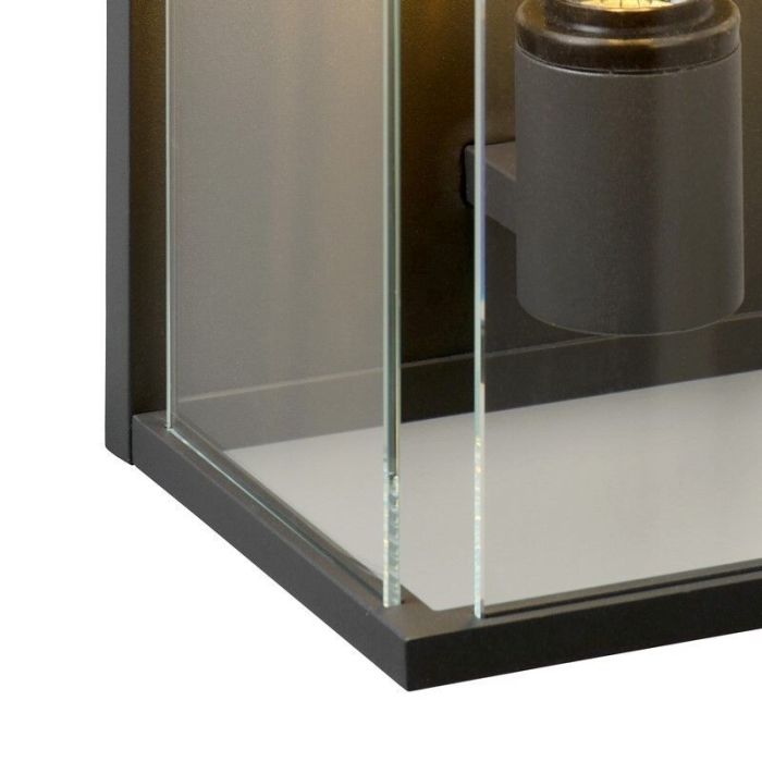 Glazen buiten wandlamp Claire, Antraciet