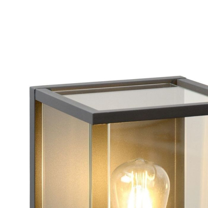 Glazen buiten wandlamp Claire, Antraciet