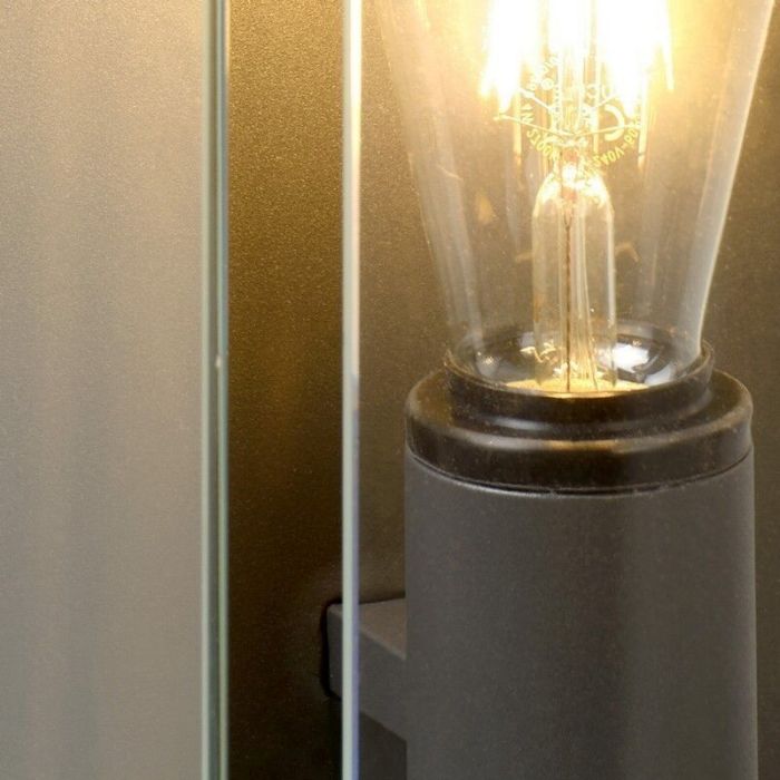 Glazen buiten wandlamp Claire, Antraciet