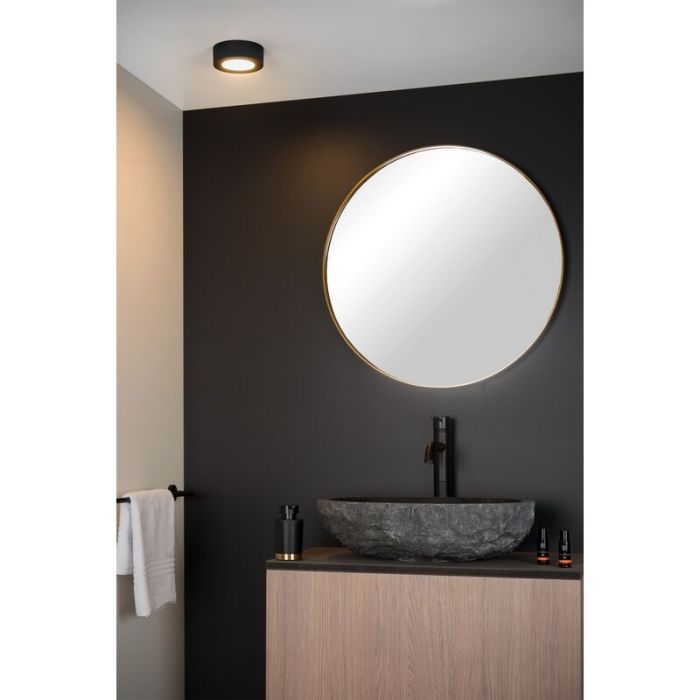 Zwarte plafonniere Brice, aluminium, 8w geintegreerd warm wit LED