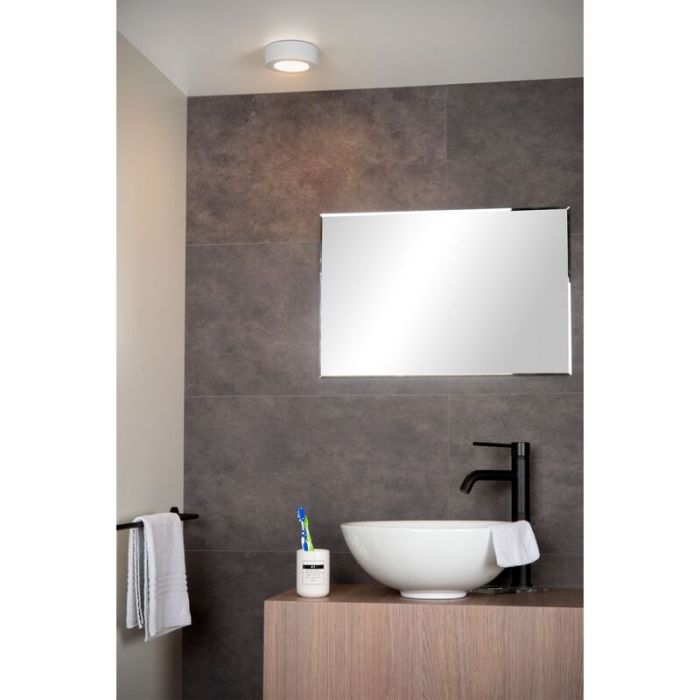 Witte plafonniere Brice, aluminium, 8w geintegreerd warm wit LED