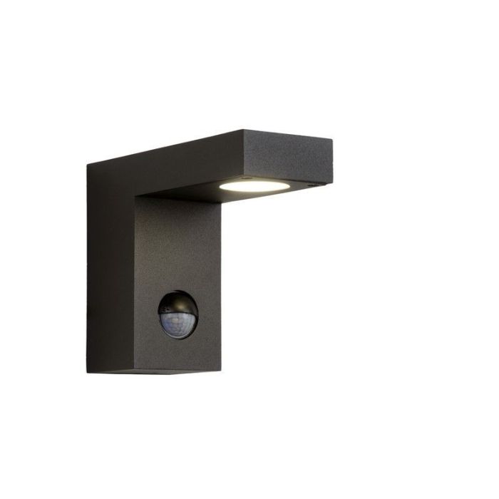 Antraciete buiten wandlamp met bewegingssensor modern, Texas, 6W, 3000K LED, IP54