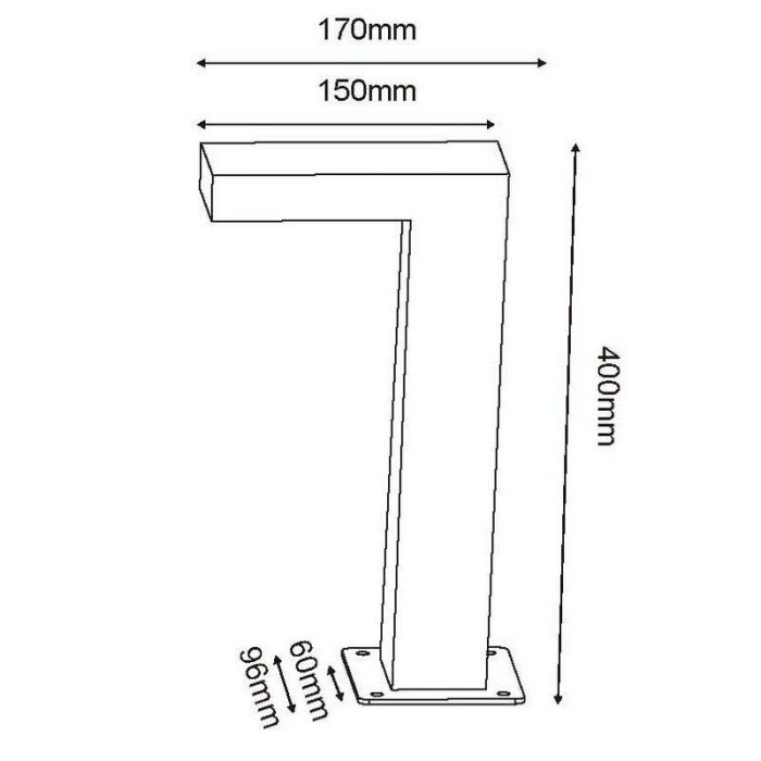 Antraciete buitenlamp modern, Texas, 6W, 3000K LED, IP54