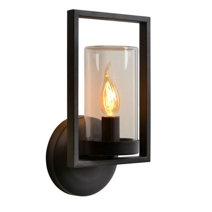 Zwarte wandlamp Nispen, Cilinder