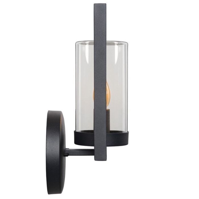 Zwarte wandlamp Nispen, Cilinder