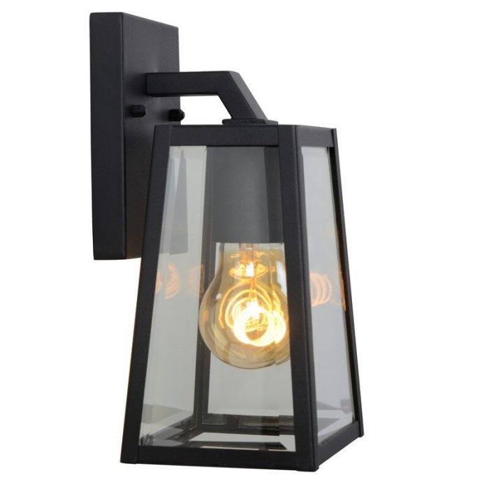 Zwarte wandlamp Matslot, Hoekvormig