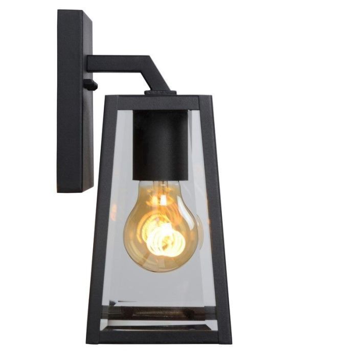 Zwarte wandlamp Matslot, Hoekvormig