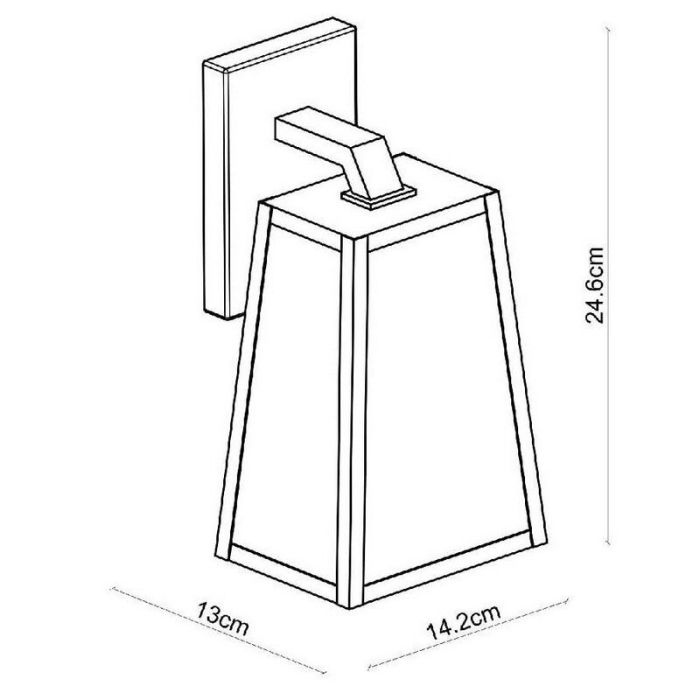 Zwarte wandlamp Matslot, Hoekvormig