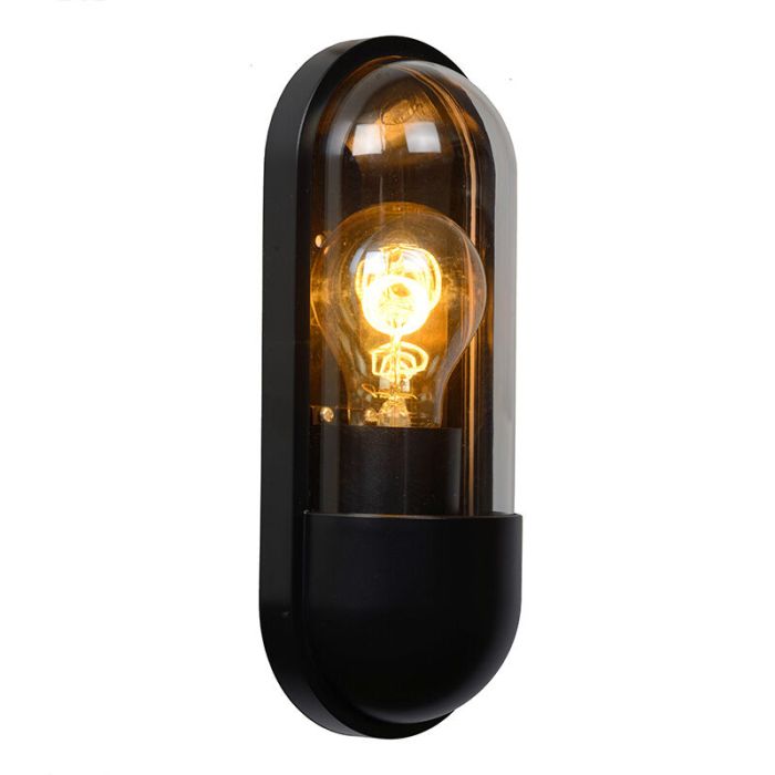 Zwarte buitenlamp klassiek, Capsule, IP54