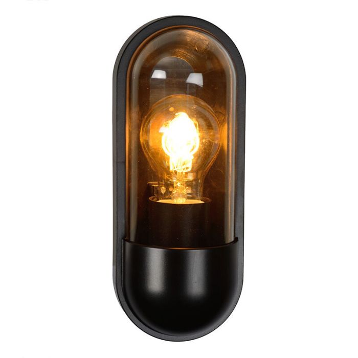 Zwarte buitenlamp klassiek, Capsule, IP54