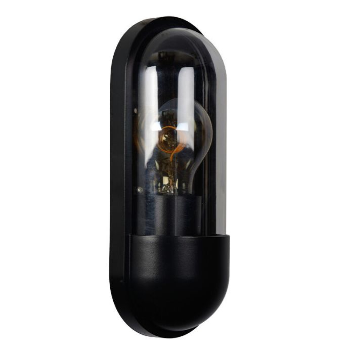 Zwarte buitenlamp klassiek, Capsule, IP54