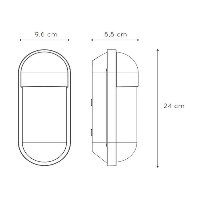 Zwarte buitenlamp klassiek, Capsule, IP54