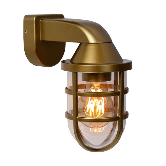 Gouden moderne buitenlamp, Lewis, kunststof, IP44
