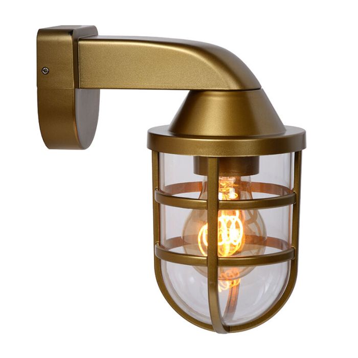 Gouden moderne buitenlamp, Lewis, kunststof, IP44