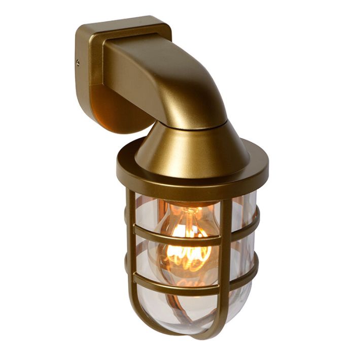 Gouden moderne buitenlamp, Lewis, kunststof, IP44