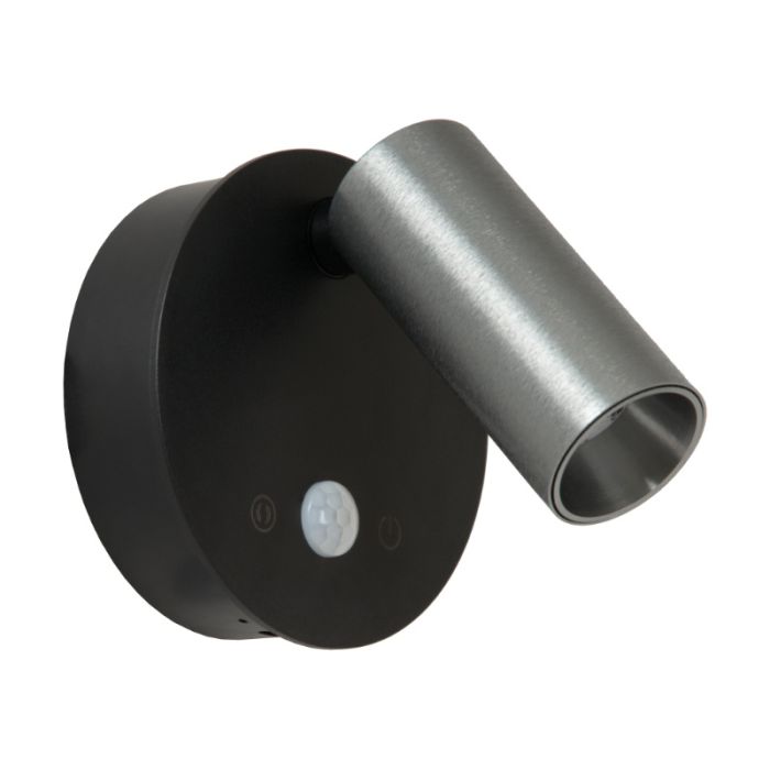 Grijze oplaadbare wandlamp modern, Toni, 2W, 2700-4000K, met touchdimmer