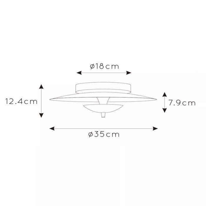 Gouden plafonnière vintage, Vulcan, 9W, 3000K LED