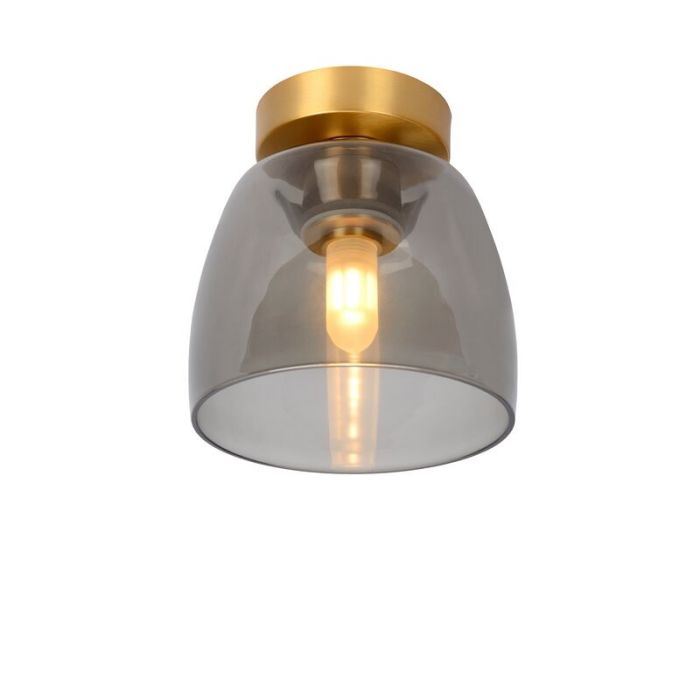 Gouden plafonniere Tyler, glas