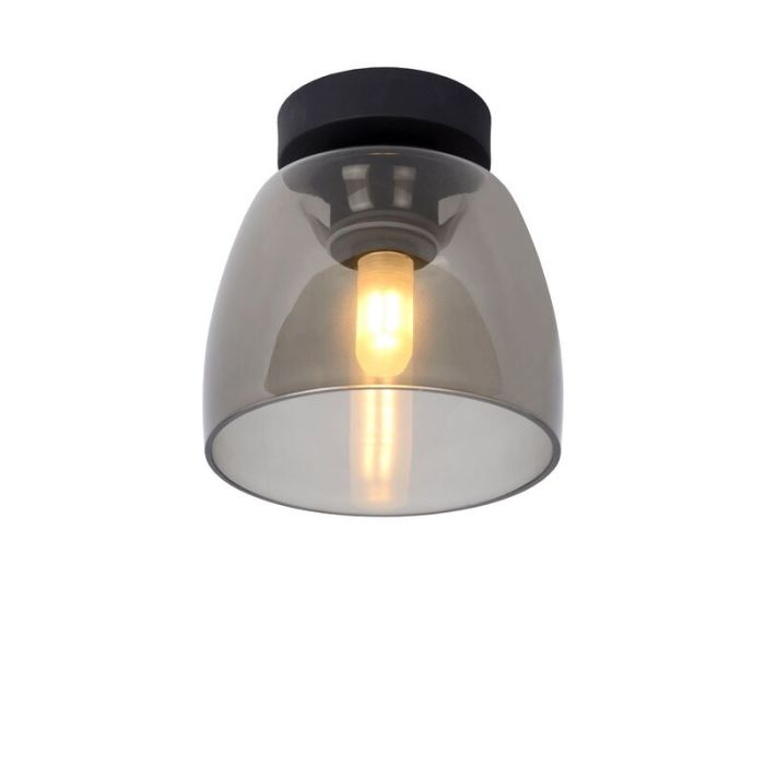 Zwarte plafonniere Tyler, glas