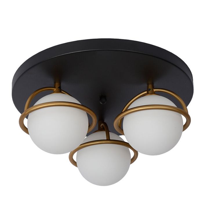 Zwarte badkamer plafondlamp klassiek, Isobel, IP44