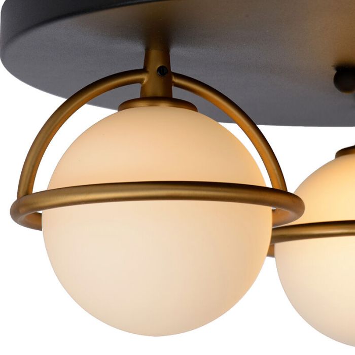 Zwarte badkamer plafondlamp klassiek, Isobel, IP44
