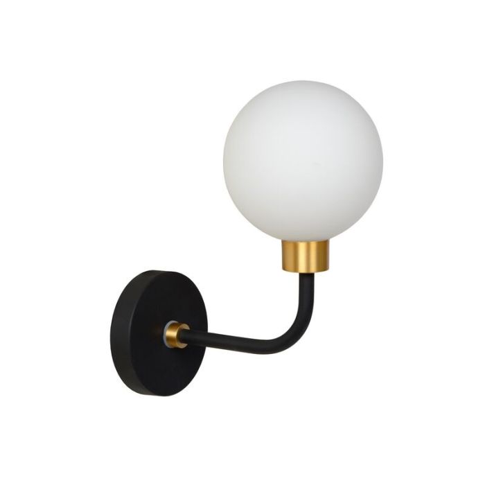 Zwarte wandspot Berend, glas, IP44