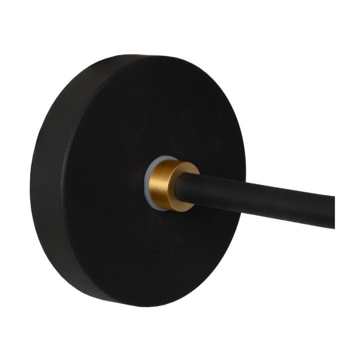 Zwarte wandspot Berend, glas, IP44